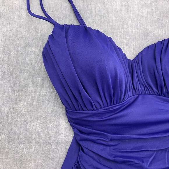Magicsuit Swimsuit‎ Women 10 Purple Ruched Drape Padded Nylon Spandex 1pc VTG - Picture 2 of 10